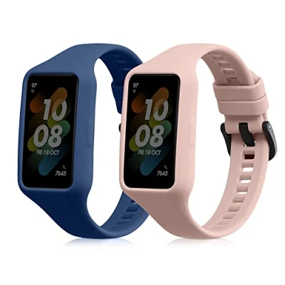 Abbildung von kwmobile 2X Sportarmband kompatibel mit Huawei Band 7 / 6 Honor Armband Fitnesstracker Set aus TPU Silikon