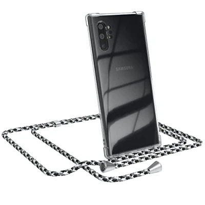 Abbildung von EAZY CASE Handykette kompatibel mit Samsung Galaxy Note 10 Plus Handyhülle Umhängeband, Handykordel Schutzhülle, Silikonhülle, Hülle, Stylische Kette für Smartphone, Schwarz Camouflage