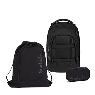Abbildung von satch Pack Schulrucksack Set 3tlg. mit Schlamperbox und Sportbeutel (Blackjack)