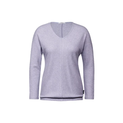 Abbildung von Cecil Melangelook Ottoman Langarmshirt, Damen, Größe: XXL, Lila