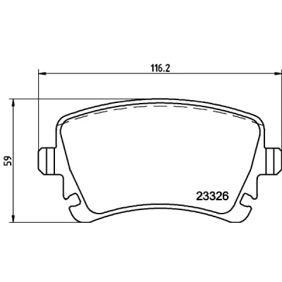 Abbildung von HELLA 8DB 355 011 641 Bremsbelagsatz inkl. Verschleißwarnkontakt mit Bremssattelschrauben Zubehör VOLKSWAGEN: Phaeton, BENTLEY: Continental GT