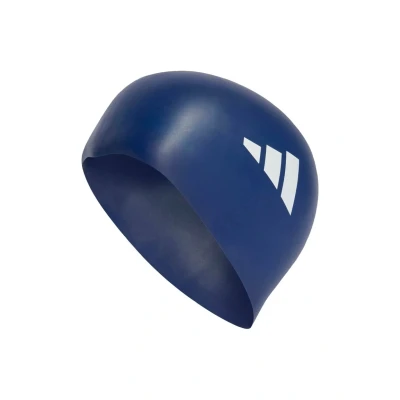 Abbildung von adidas Adults 3 Stripes Swim Cap, Unisex Schwimmhaube, Dark Blue/White, One Size