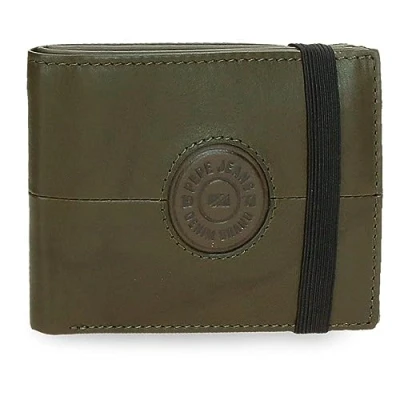 Abbildung von Pepe Jeans Cracker Geldbörse mit Gummiband Grün 11,5 x 8,5 1 cm Leder, grün, Talla única,