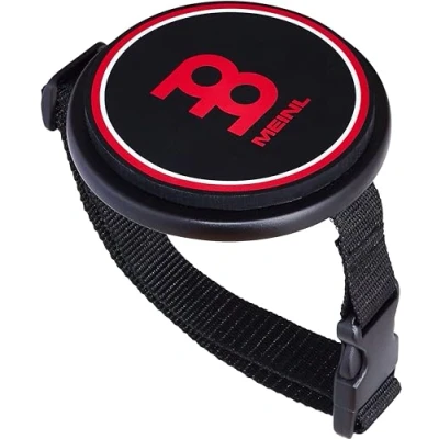 Abbildung von Meinl Cymbals Knee Pad Drum Übungspad 4 Zoll (10,16cm) mit Bein Gurt Halterung (60cm) Medium Rebound, Natürliches Spielgefühl Schlagzeug Zubehör, Schwarz (MKPP 4)