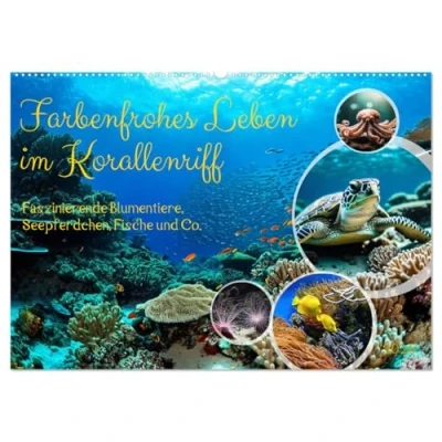 Abbildung von Farbenfrohes Leben im Korallenriff (Wandkalender 2025 DIN A2 quer), CALVENDO Monatskalender