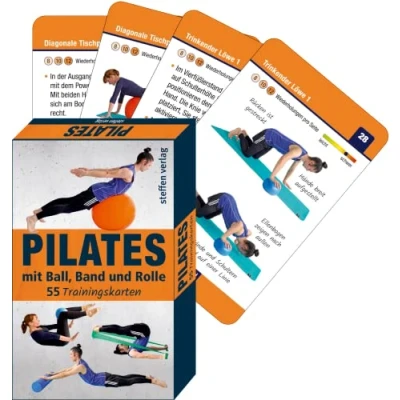 Abbildung von Pilates mit Ball, Band und Rolle: 55 Trainingskarten (Trainingsreihe von Ronald Thomschke)
