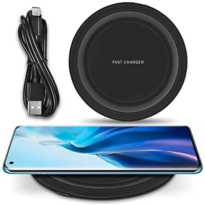 Abbildung von QI Induktive Ladestation 15W kompatibel mit Motorola Edge + 2023 Induktionsladegerät Ladematte Wireless Charger Kabelloses Universal Schnellladegerät, Farbe:Schwarz