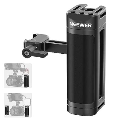 Abbildung von NEEWER NATO Seitengriff Side Handle Handgriff aus Aluminium mit universeller Klemme verstellbar 1/4&quot;Gewinde Cold shoe, Kamera Griff, kompatibel SmallRig Cage Rig NEEWER, CA023H