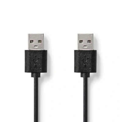 Abbildung von Nedis USB Kabel 2.0 A Stecker 480 Mbps Vernickelt 2.00 m rund PVC Schwarz Aufhänger