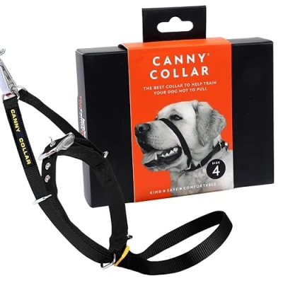 Abbildung von Canny Collar Hundehalfter Anti Zug Halsband für mittelgroße Hunde Verhindert, DASS Ihr Hund an der Leine zieht Kopfgeschirr Mit Gepolstertem Schwarz Größe 4
