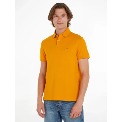 Abbildung von Tommy Hilfiger Regular Poloshirt, Herren, Größe: Small, Papaya