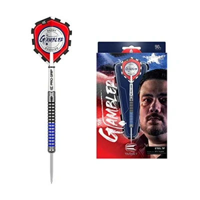 Abbildung von Target Darts Danny Baggish 1. Gen. 90% Wolfram Steeldarts Set (21gr), Silber, schwarz und blau, 21 g
