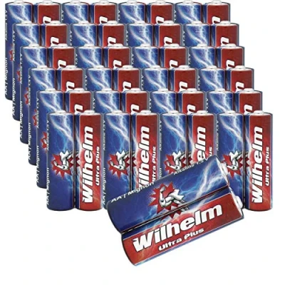 Abbildung von 50 AA Mignon WILHELM Ultra Plus Alkaline Batterien im Shrink LR6 ø 14,5 x 50,5 mm