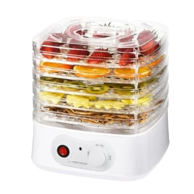 Abbildung von Esperanza Dehydrator Trockner Pilze/Gemüse/Früchte Champignons 250,00 W, Temperaturregler &amp; Dampfgaren leicht zu reinigen