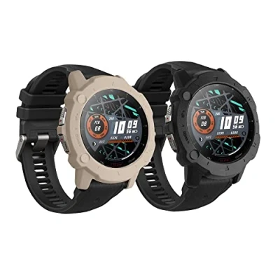Abbildung von kwmobile 2X Sport Schutzhülle kompatibel mit Huami Amazfit Falcon Silikon Hülle Cover ohne Tracker Schwarz Weiß