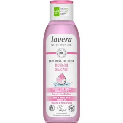 Abbildung von lavera Body Wash Indulgent Schützt die Hautflora Naturkosmetik Vegan Mit Bio Wildrose und Baumwolle Silikonfrei 1 x 250 ml