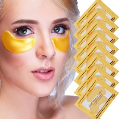 Abbildung von 24k Gold Augenmaske, Jiasoval 20 Paare natürliche Gel Kollagen unter den Augen Patches, Augenpad für Anti Aging, entfernen Taschen, dunkle Kreise &amp; Puffiness Feuchtigkeitsspendend, beruhigende