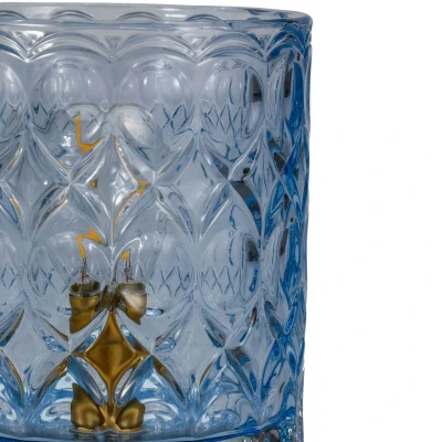Abbildung von Pauleen LED Tischleuchte Chic Glamour mobile Blau Glas/Metall, fest integriert, Warmweiß, E14, Timer Batterie