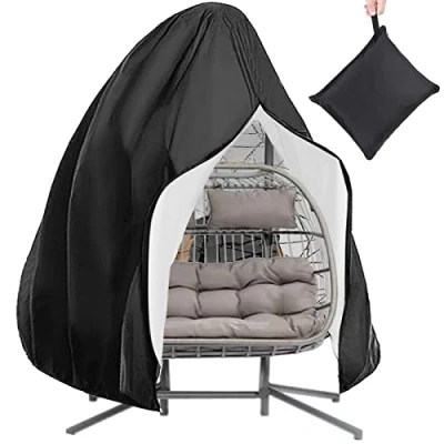 Abbildung von AUPERTO Hängesessel Abdeckung, 200 x 230 cm, Doppel Eierstuhl Abdeckung mit Reißverschluss und Kordelzug, Outdoor, wasserdicht, winddicht, langlebig, strapazierfähig, Hängesessel, Möbelschutz