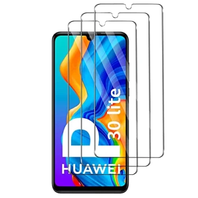 Abbildung von Widrt [3 Pack] tempered glass foil, for Huawei P30 Lite, Premium Temperglas screen protector, free from scratches, 9H hardness, HD, ultra resistant, für Lite