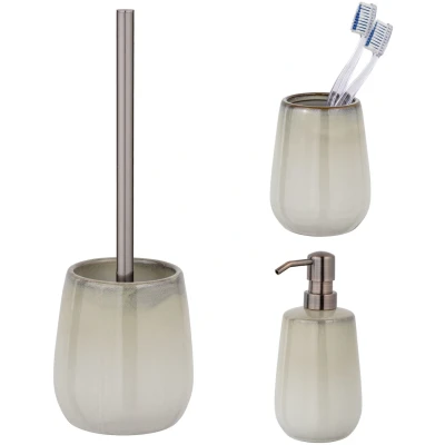Abbildung von SCHÖNER WOHNEN Kollektion Badaccessoire Set &quot;&quot;Marano&quot;&quot;, (Set, 3 tlg.), Zahnputzbecher, Seifenspender &amp; WC Garnitur, Keramik mit Effektglasur