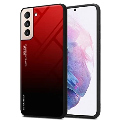 Abbildung von Cadorabo Hülle kompatibel mit Samsung Galaxy S21 Plus Schutzhülle TPU Silikon Case Glas Slim Kratzfest Weiche Gummi Rundumschutz für in Schwarz