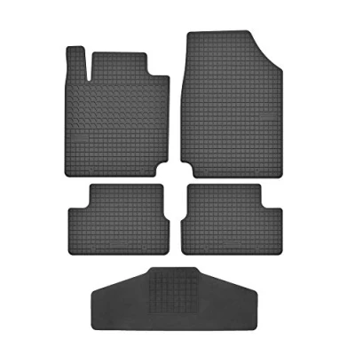 Abbildung von Fußmatten Vorne, Hinten + Tunnel Matte 5er Set für Nissan Micra 2003 2010 K12 Gummi Gummimatten