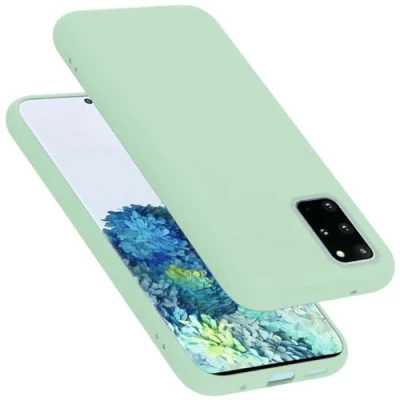 Abbildung von Cadorabo Hülle kompatibel mit Samsung Galaxy S20 Plus Handyhülle für Case aus flüssigem Silikon stoßfeste dünne TPU Schutzhülle Liquid HELL GRÜN