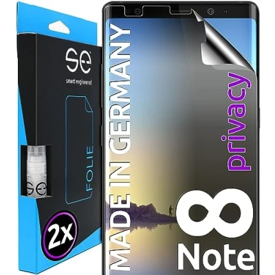 Abbildung von S.E für Samsung Galaxy Note 8 Schutzfolie privacy Blickschutz Folie 2x Folien im SET aus Deutschland, Matte Anti Spy Folie, staubfrei und blasenfrei, Sichtschutz