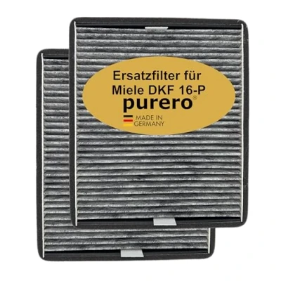Abbildung von purero® Aktivkohlefilter Ersatzfilter für Miele DKF 16 P / 7932320, Nachfolgemodell von 1 Optimale Geruchsabscheidung Made in Germany