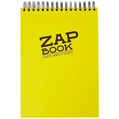 Abbildung von Clairefontaine 8356C Skizzenblock Zap Book (ideal für Skizzen und Zeichnungen, geeignet Trockentechniken, mit Spiralbindung, DIN A4, 21 x 29,7 cm) 1 Stück farben sortiert