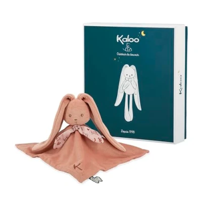 Abbildung von Kaloo Lapinoo Plüschhase Erstes Schmusetuch terrakottafarben 30 x cm superweicher Materialmix Baumwolle &amp; Cord Geschenkbox Ab Geburt, K972208