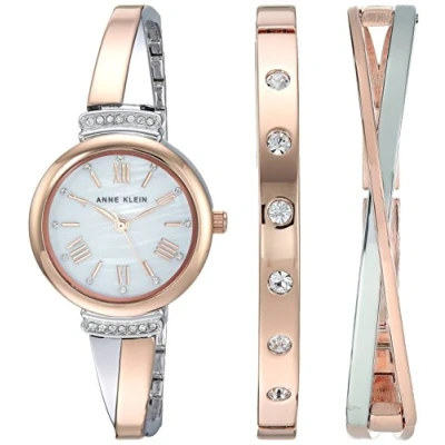 Abbildung von Anne Klein Damen Armbanduhr mit Kristallbesatz, AK/2245RTST