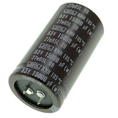 Abbildung von Elko Kondensator radial 15000µF 63V Snap In Elektrolytkondensator bis zu 105C 15000uF Electrolytic Capacitor from United Chemi Con