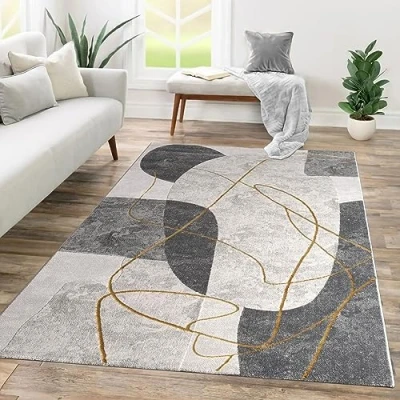 Abbildung von TT Home Teppich &quot;Tropana 703&quot;, rechteckig, 15 mm Höhe, Wohnzimmer Kurzflor Geometrisches Design Regenbogen Floral Blätter