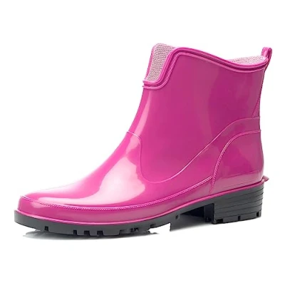 Abbildung von Ladeheid Gummistiefel Damen Kurz Wasserdicht Damenschuhe Elegant und Bequem LA 930 (Rosa, 39 EU)