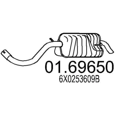Abbildung von MTS 01.69650 Endschalldämpfer 970 VOLKSWAGEN: Lupo / 3L