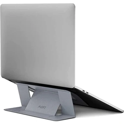Abbildung von MOFT Laptop Ständer, Unsichtbarer Schlanker Verstellbarer Ständer für den Schreibtisch, Tragbarer Notebook kompatibel mit Laptops bis zu 16&quot;, Silber