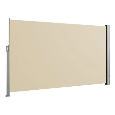 Abbildung von SVITA Seitenmarkise ausziehbar Sichtschutz Balkonmarkise Sonnenschutz UV50+Terrasse 400x160 Beige
