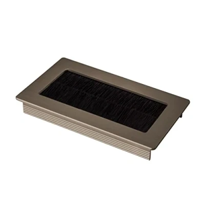 Abbildung von SOTECH 1 x Kabeldurchlass Toledo aus Aluminium in Edelstahloptik eloxiert 100 70 mm, Einbaumaß: 90 62 15,3 mm Kabeldurchführung