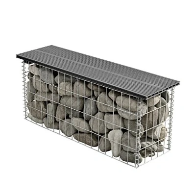 Abbildung von pro.tec Gartenbank, »Friesland« WPC Gabionenbank 100 x 45 30 cm Grau