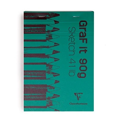 Abbildung von Clairefontaine 96627C Skizzenblock Graf it, DIN A3, 29,7x42 cm, 80 Blatt, 90g, blanko, geheftet, ideal für Trockentechiken, 1 Stück, farbig sortiert