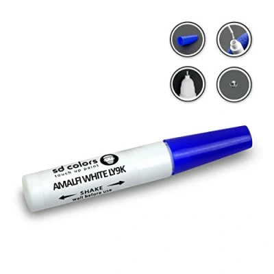 Abbildung von SD COLORS 12 ml Touch Up Farbe mit Pinsel Amalfi White (LY9K) Kompatibel VW/Audi Kratzer, Chips und Lackreparatur.