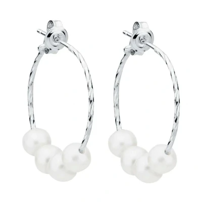 Abbildung von Gaura Pearls Perlenohrringe ECHTE Süßwasserzuchtperlen weiß, rund, 5.5 mm, Ohrstecker, 925 rhodiniertes Silber (Sterlingsilber)