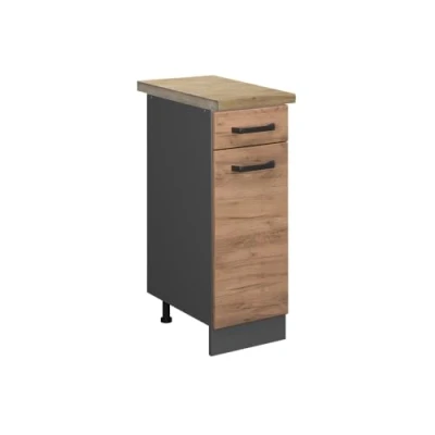 Abbildung von Vicco Küchenunterschrank R Line, Goldkraft Eiche/Anthrazit, 30 cm, AP Eiche