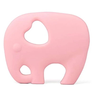 Abbildung von PREMYO Elefant Beißring für Babys Kühlend Zahnungshilfe aus Silikon BPA Frei Weich Lindert Schmerzen beim Zahnen Rosa