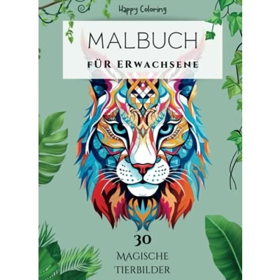 Abbildung von Magische Tiere: Malbuch für Erwachsene Ausmalbuch mit 30 einzigartigen Tier Motiven Ausmalen Stressabbau, Kreativität und Entspannung ... Naturbegeisterte HappyColoring