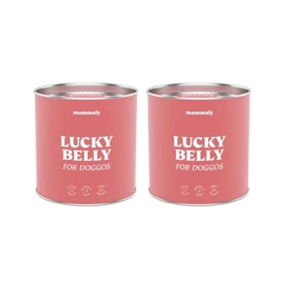 Abbildung von mammaly 2X Sparpaket Lucky Belly Probiotika Hundeleckerli (650g) Verdauungssnacks Magen Darmflora Aufbau (bei Durchfall, Sodbrennen &amp; Gras fressen) Alternative zu Heilerde, Kohletabletten als Snacks