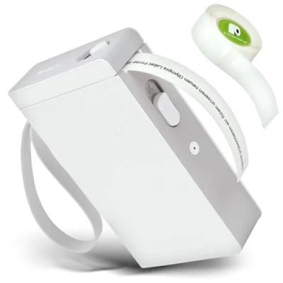 Abbildung von Olympia P22 Etikettendrucker Etikettiergerät für Home Office &amp; Bürobedarf Bluetooth Thermodrucker Küche, Büro Hobby Label Printer Endlospapier Wasserfest Abriebfest (Weiß)