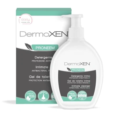 Abbildung von Dermoxen Proneem Intimreiniger für Frauen mit Antibakterieller Effekt. Sanfte Intim waschlotion Tribulus Terrestris, Neemöl und Propolis Extrakt. Nickel getestet. 200 ml